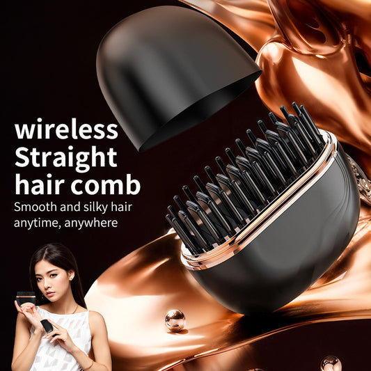 Lazy Wireless Hair Straightener & Curler Comb – Dual-Purpose Portable Styling Tool
