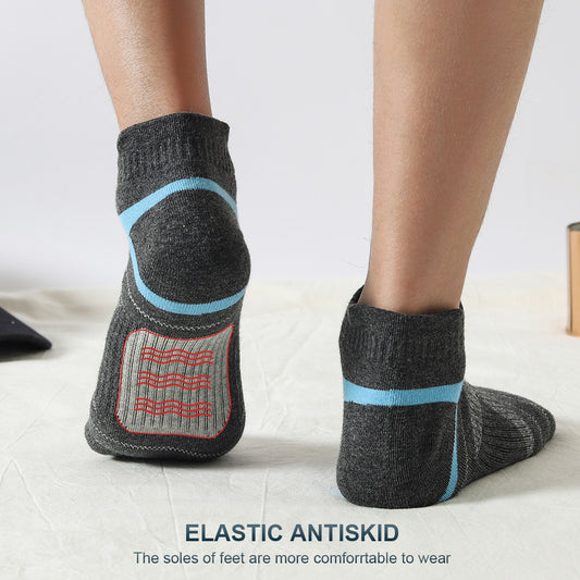 Men’s Summer Thin Cotton Socks – Color Matching Short Tube Non-Slip Sports Wear