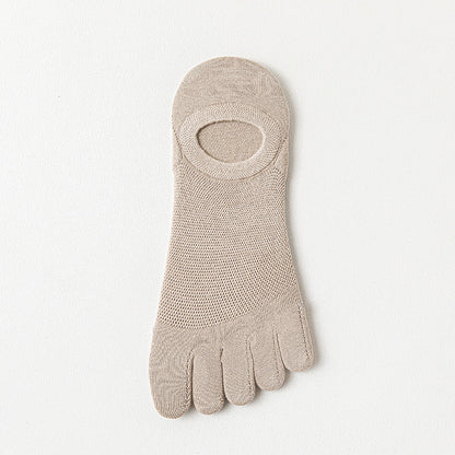 Men’s Thin Mesh Five Finger Invisible Socks – Breathable Cotton No-Show Socks