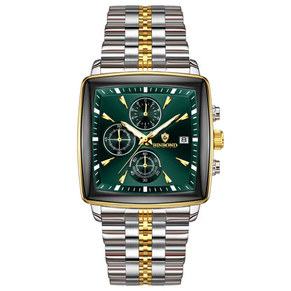 Men’s Multi-functional Quartz Watch – Luminous, Waterproof, Stainless Steel Business Wristwatch