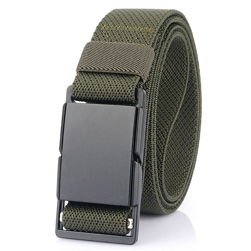 Men’s Casual Belt with Metal Magnetic Buckle – All-Matching Polyester Fiber Jeans Belt