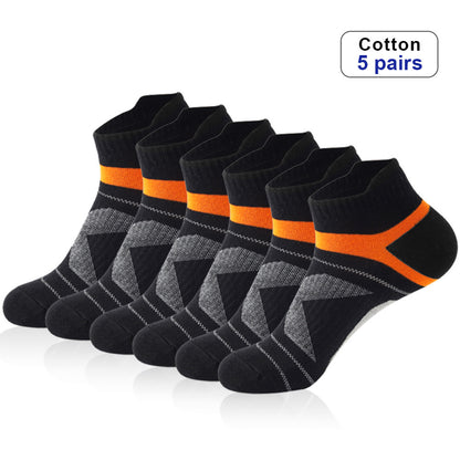 Men’s Summer Thin Cotton Socks – Color Matching Short Tube Non-Slip Sports Wear