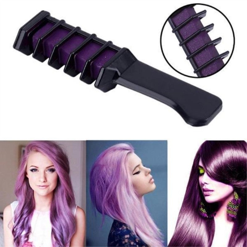 Mini Disposable Hair Color Chalk Comb – Temporary Crayon Dye with Brush for Parties & Cosplay