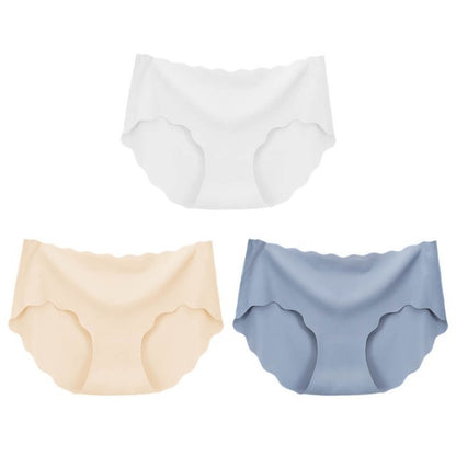 3Pcs Women’s High-Waist Seamless Silk Panties – Soft Breathable Lingerie Set
