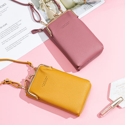 Fashion Lychee Pattern PU Leather Women’s Shoulder Bag – Korean Style Crossbody Handbag