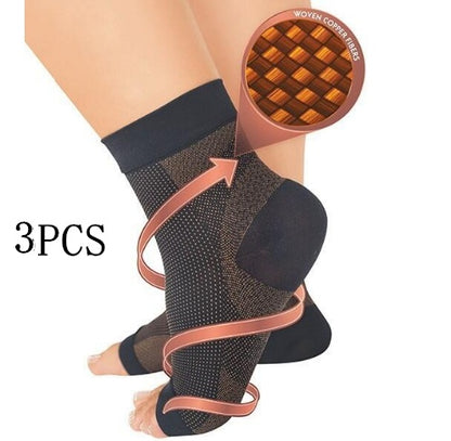 Men & Women Compression Ankle Support Socks – Anti-Fatigue Foot Sleeve for Pain Relief & Sports