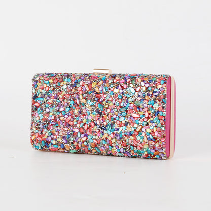Women's Diamond Clutch Bag – Elegant Banquet Evening PU Leather Handbag