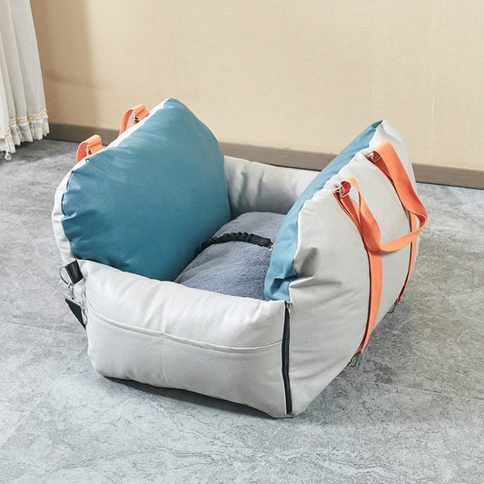 Cross-Border Waterproof Pet Handbag – Portable Faux Leather Travel Safety Seat for Dogs