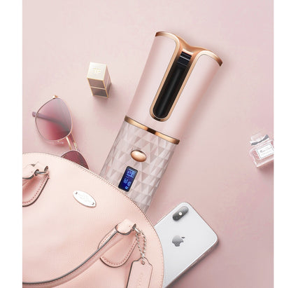 Multifunctional Automatic Wireless Curling Iron – Cordless LCD Hair Curler with Fast Heating & USB Rechargeable Battery