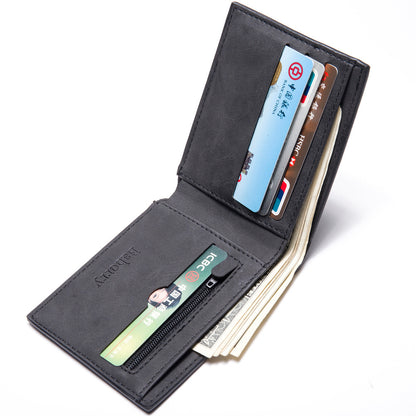 Fashion Men’s Wallet – Slim PU Leather Money Clip Wallet with Coin Pocket, Zipper & Card Holder