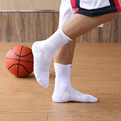 Men’s Running & Basketball Socks – Thick Towel Bottom Sweat-Absorbing Sports Stockings