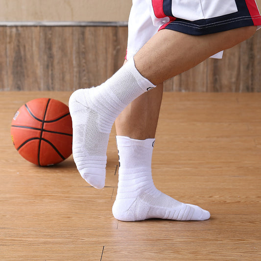 Men’s Running & Basketball Socks – Thick Towel Bottom Sweat-Absorbing Sports Stockings