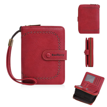 Women’s High-End PU Leather Coin Purse – Fashion Zipper Short Wallet with Card Holder