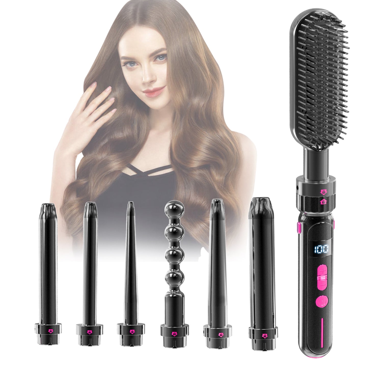 Ceramic Curling Iron & Hair Straightener – Dual-Use Curler Stick with Anti-Scald Design