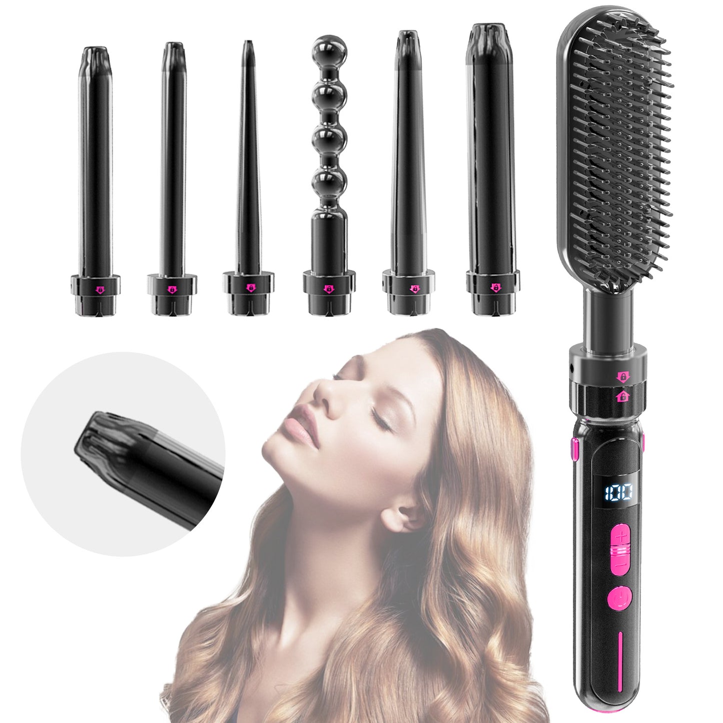 Ceramic Curling Iron & Hair Straightener – Dual-Use Curler Stick with Anti-Scald Design