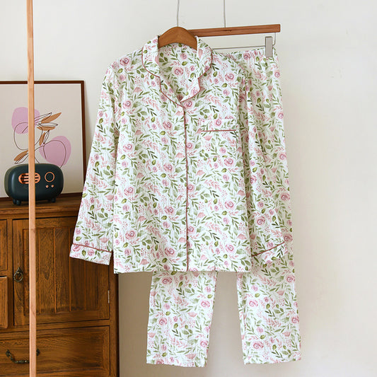 Summer Cotton Loungewear Suit – Thin Breathable Plus Size Pajamas for Women