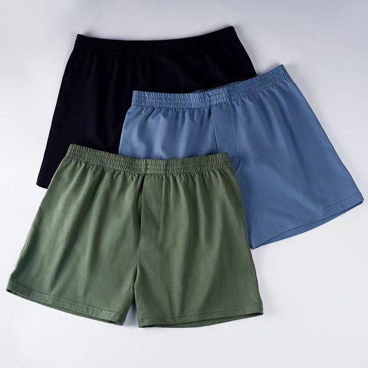 Loose-Fitting Loungewear Men’s Cotton Underwear – Breathable Mid-Waist Boxers