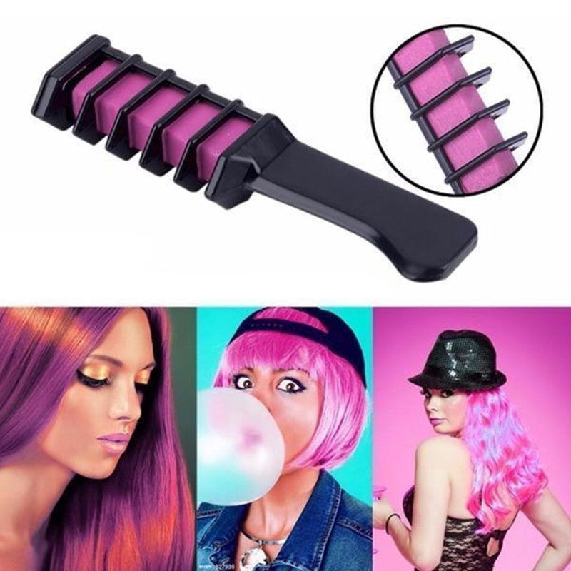 Mini Disposable Hair Color Chalk Comb – Temporary Crayon Dye with Brush for Parties & Cosplay