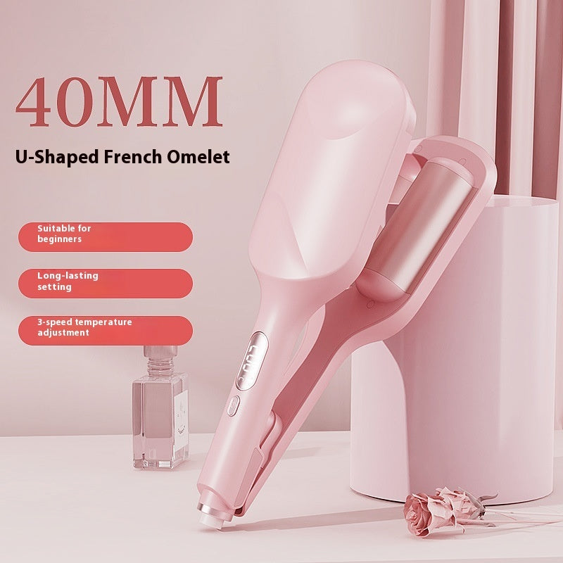 40MM Large Egg Roll Hair Curler – Deep U LCD Display Curling Iron for Voluminous Waves