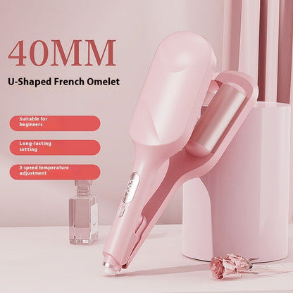 40MM Large Egg Roll Hair Curler – Deep U LCD Display Curling Iron for Voluminous Waves