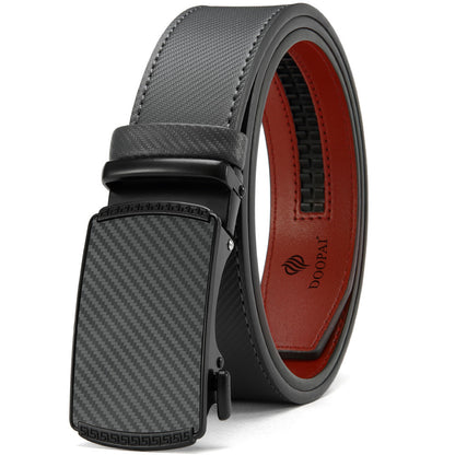 Men’s Genuine Leather Belt – Automatic Alloy Buckle Business & Casual