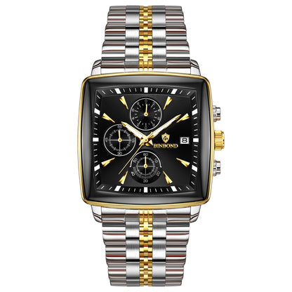 Men’s Multi-functional Quartz Watch – Luminous, Waterproof, Stainless Steel Business Wristwatch