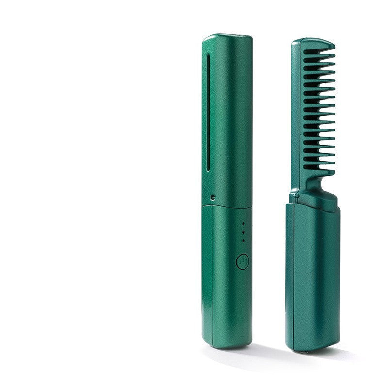 Professional Wireless Hair Straightener & Curler Comb – Portable Fast-Heating Negative Ion Styling Brush