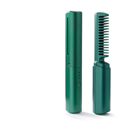 Professional Wireless Hair Straightener & Curler Comb – Portable Fast-Heating Negative Ion Styling Brush