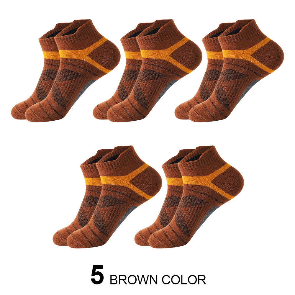 Men’s Summer Thin Cotton Socks – Color Matching Short Tube Non-Slip Sports Wear