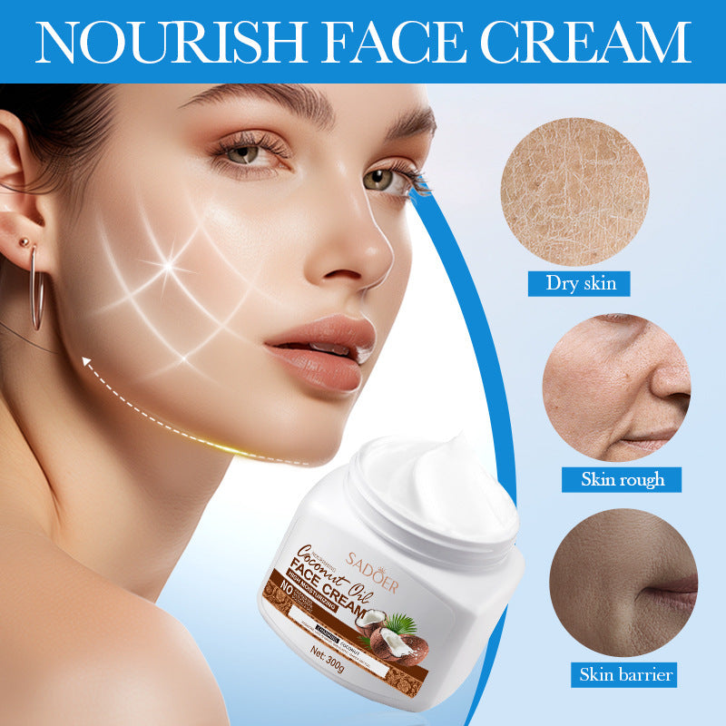 Coconut Oil Moisturizing Facial Cream – Deep Nourishment for All Skin Types | 300g
