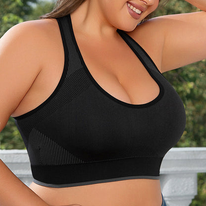 Sports Back Shaping Hollow Out Bra – Plus Size Seamless Workout Top for Women