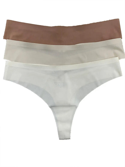 6PCS Women’s Seamless Ice Silk G-String Thong Set – Sexy Low-Waist Hollow Out T-Back Underwear
