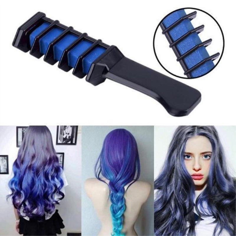 Mini Disposable Hair Color Chalk Comb – Temporary Crayon Dye with Brush for Parties & Cosplay