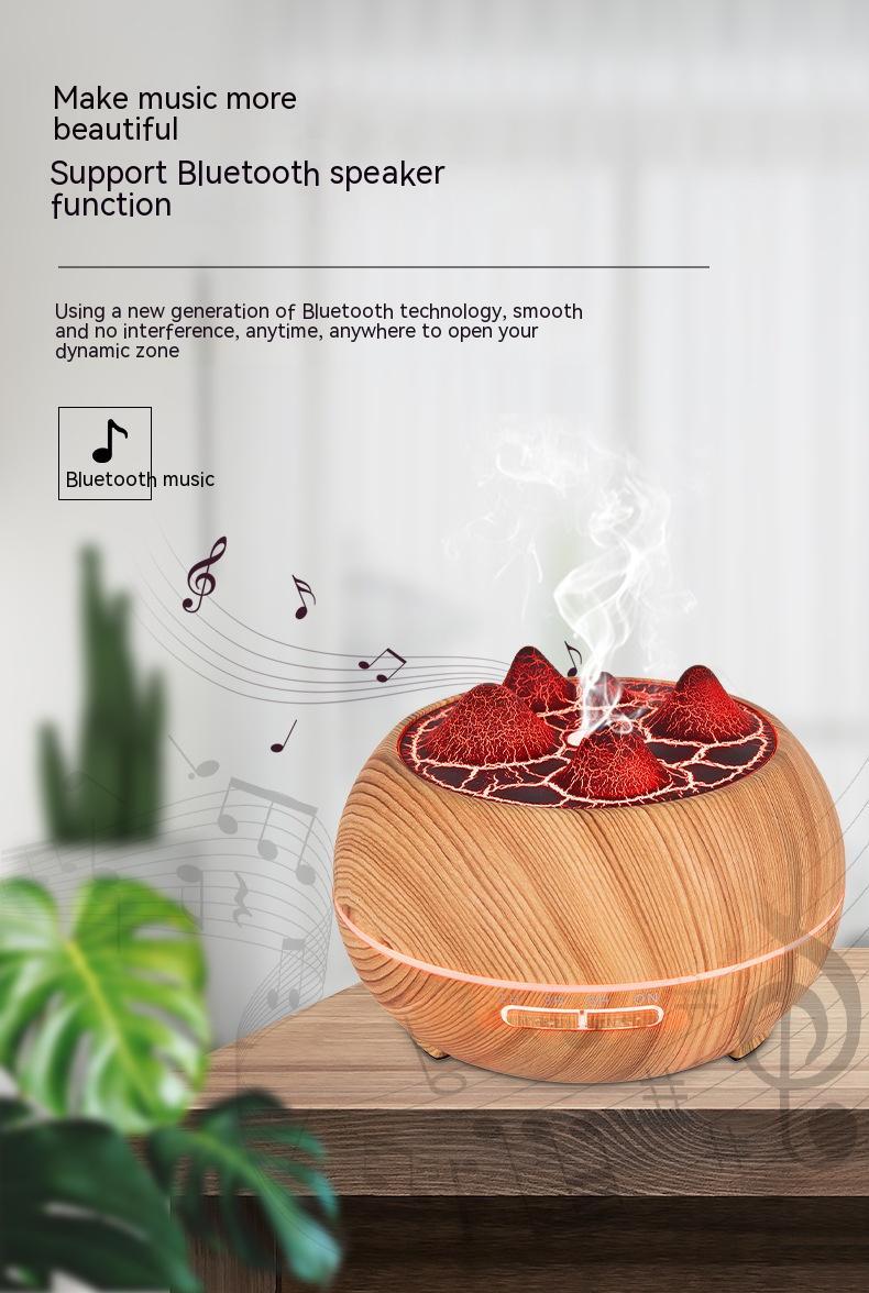 Flame Atmosphere Wood Grain Humidifier – USB Aromatherapy Diffuser with Remote Control & Anion Air Purifier