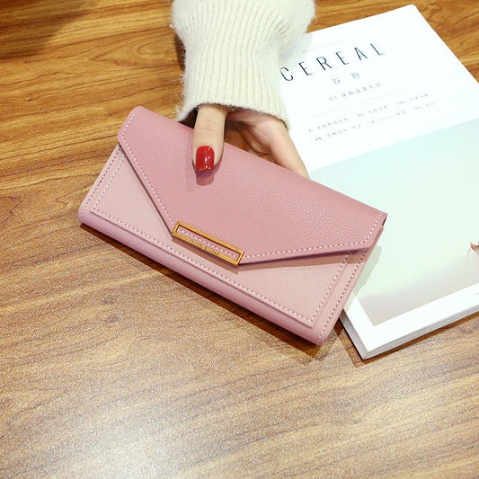 Multi-Functional Retro Buckle Thin Coin Purse – Korean Style Long Wallet for Women