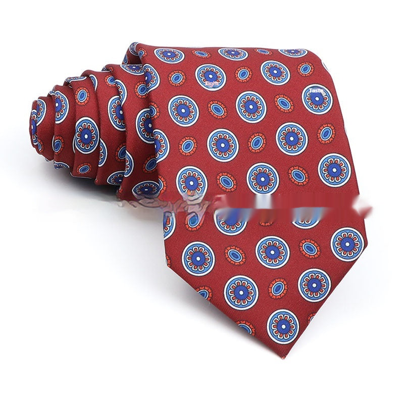 Business Polyester Men’s Printed Tie – Formal Workplace Necktie for Office & Events