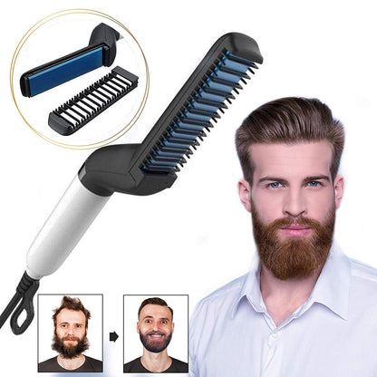 Electric Hair Straightener Brush – Men’s Quick Beard Styler Comb & Multifunctional Hair Straightening Tool