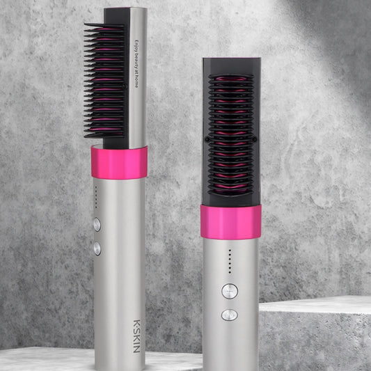 Anion Wireless Straight Comb – Rechargeable Portable Dual-Purpose Hair Styling Brush