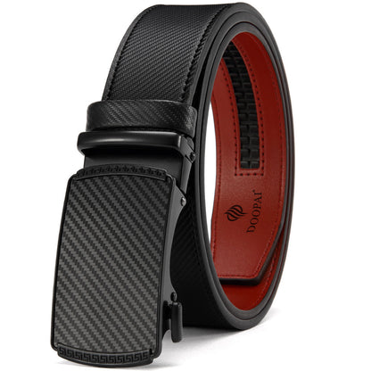 Men’s Genuine Leather Belt – Automatic Alloy Buckle Business & Casual