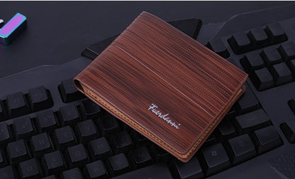 Embossed PU Leather Wallet – Multi-Card Short Wallet with Zipper & Passport Holder