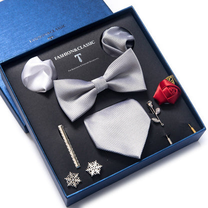 Men’s 8-Piece Bow Tie Set – Formal Jacquard Neckwear for Business, Party & Wedding