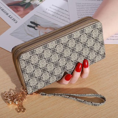 Women’s Double Zip Large Capacity Wallet – PU Leather Casual Handheld Purse