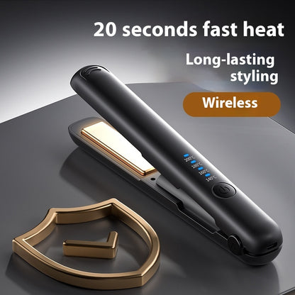 Wireless Hair Straightener & Curler | Dual-Use Charging Portable Styling Tool