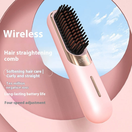 Wireless Anion Straight Comb – Portable Mini Hair Straightener for Daily Styling