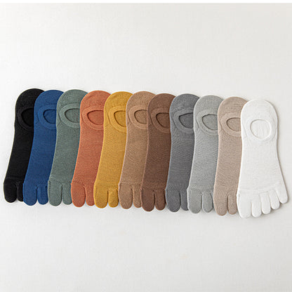 Men’s Thin Mesh Five Finger Invisible Socks – Breathable Cotton No-Show Socks