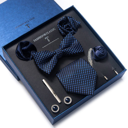 Men’s 8-Piece Bow Tie Set – Formal Jacquard Neckwear for Business, Party & Wedding