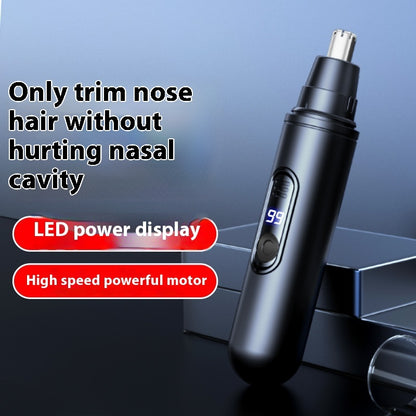 Men’s Electric Nose Hair Trimmer – LED Digital Display, Stainless Steel Blade, Rechargeable Grooming Device