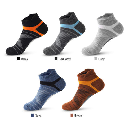 Men’s Summer Thin Cotton Socks – Color Matching Short Tube Non-Slip Sports Wear