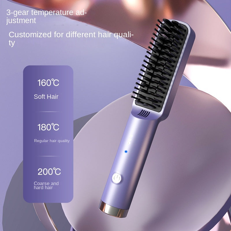 Straight Hair Comb – Electric Hot Comb 2-in-1 Straightener & Curler with 3-Speed Temperature Control
