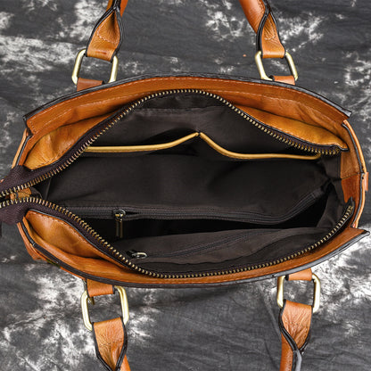 Women’s Genuine Leather Tote Crossbody Handbag – High Quality Top Handle Messenger Shoulder Bag